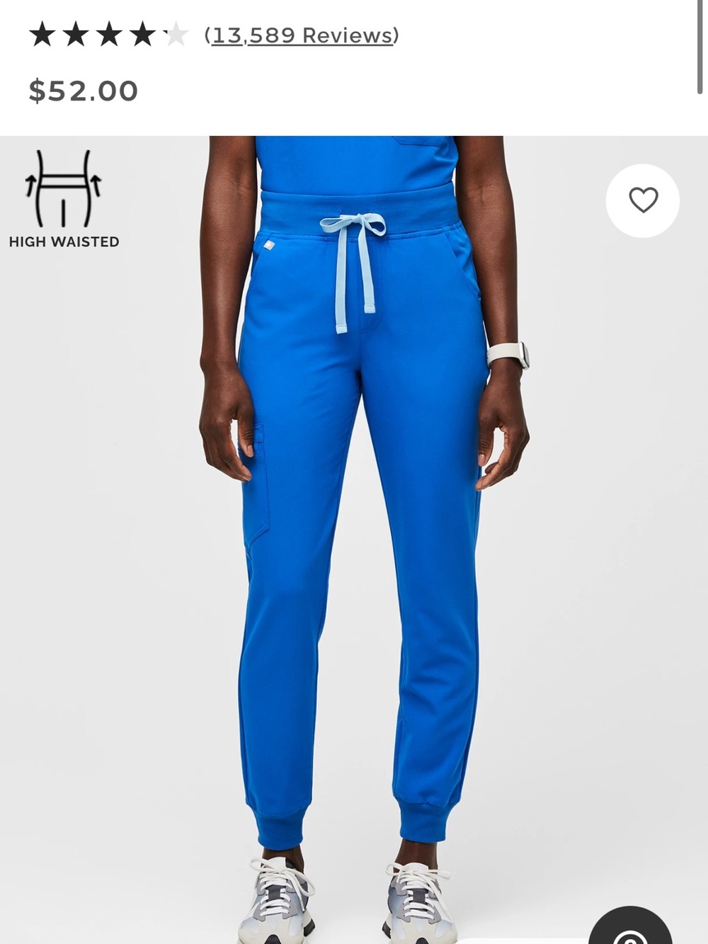 FIGS High-Waisted Women's Jogger Scrubs - royal Blue